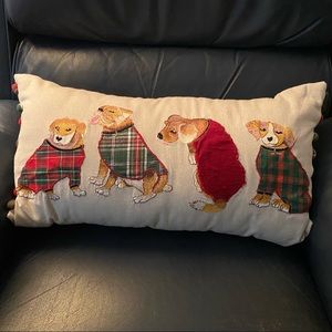 pier one christmas dog puppy pillow decorative